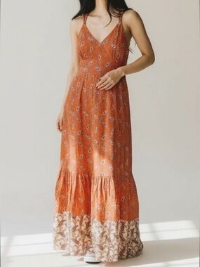 StitchDrop 100% Cotton Paisley Maxi Dress Size M